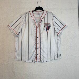 Marvel Deadpool Unicorn Baseball Jersey Shirt 2XL White Black Stripe Graphic